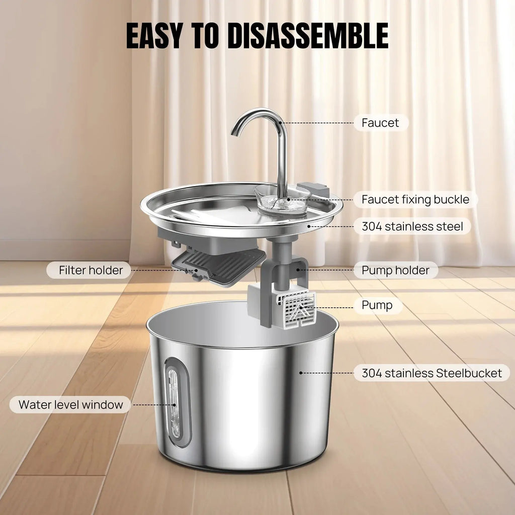 Stainless Steel Pet Fountain dispenser - Pawthrive