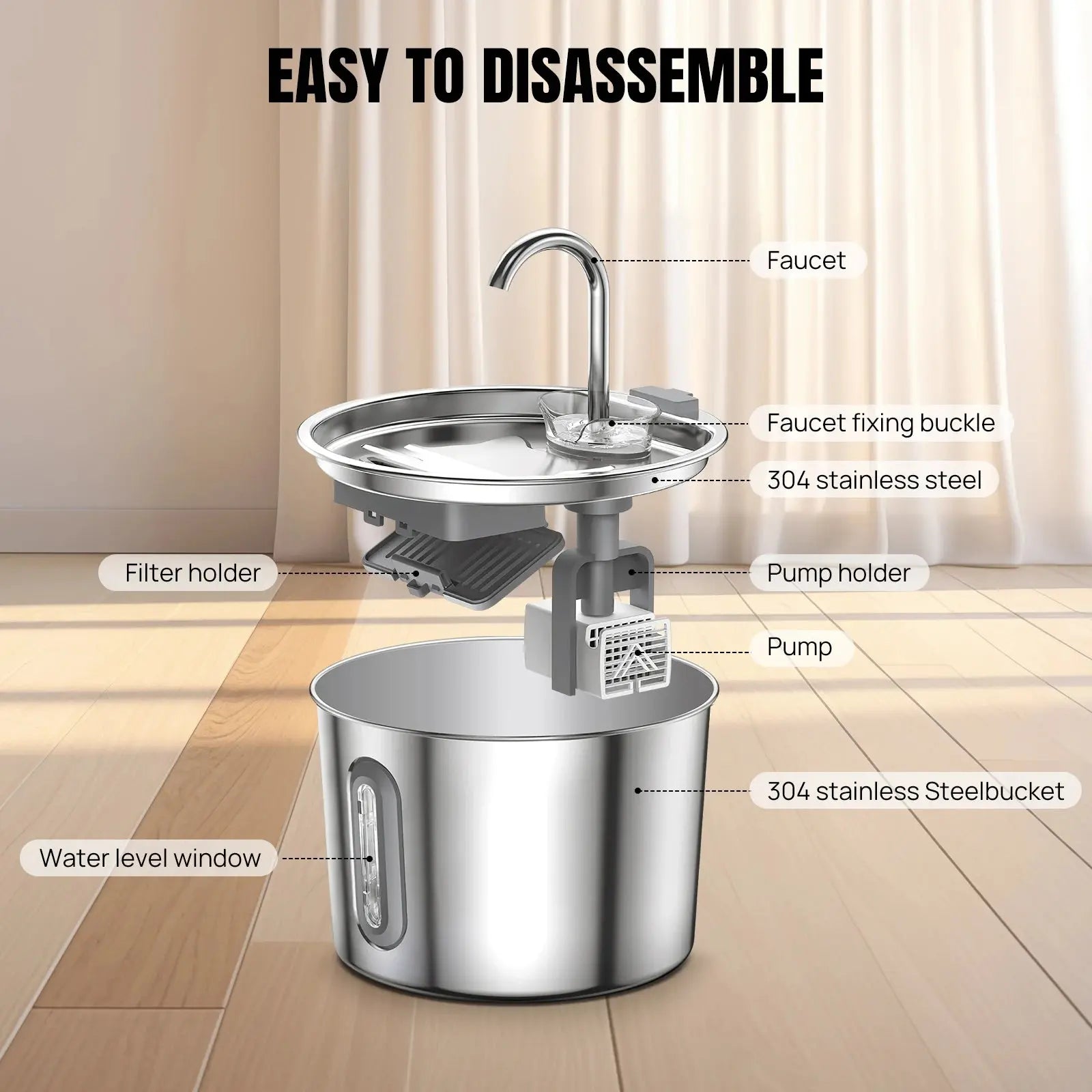 Stainless Steel Pet Fountain dispenser - Pawthrive
