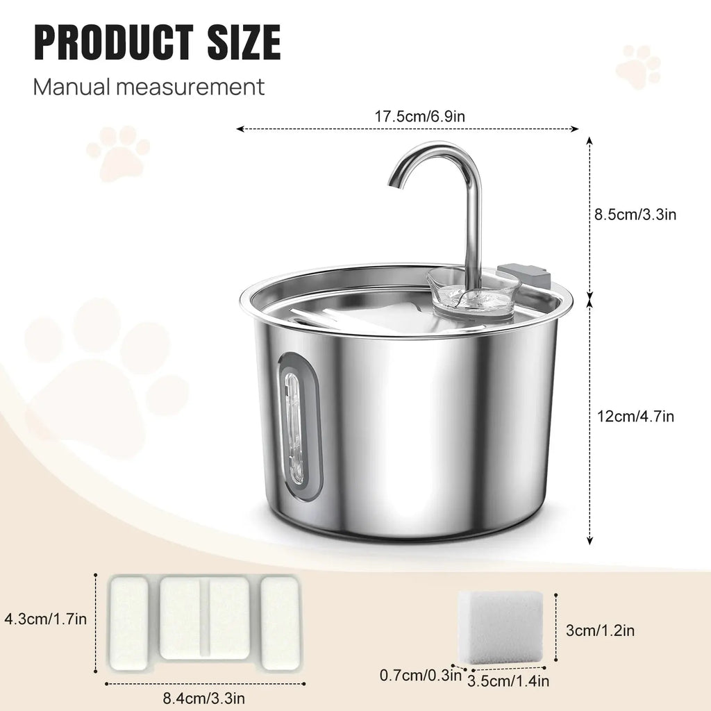 Stainless Steel Pet Fountain dispenser - Pawthrive