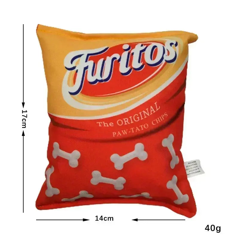 Potato Chip Dog Squeaker Food Toy - Pawthrive