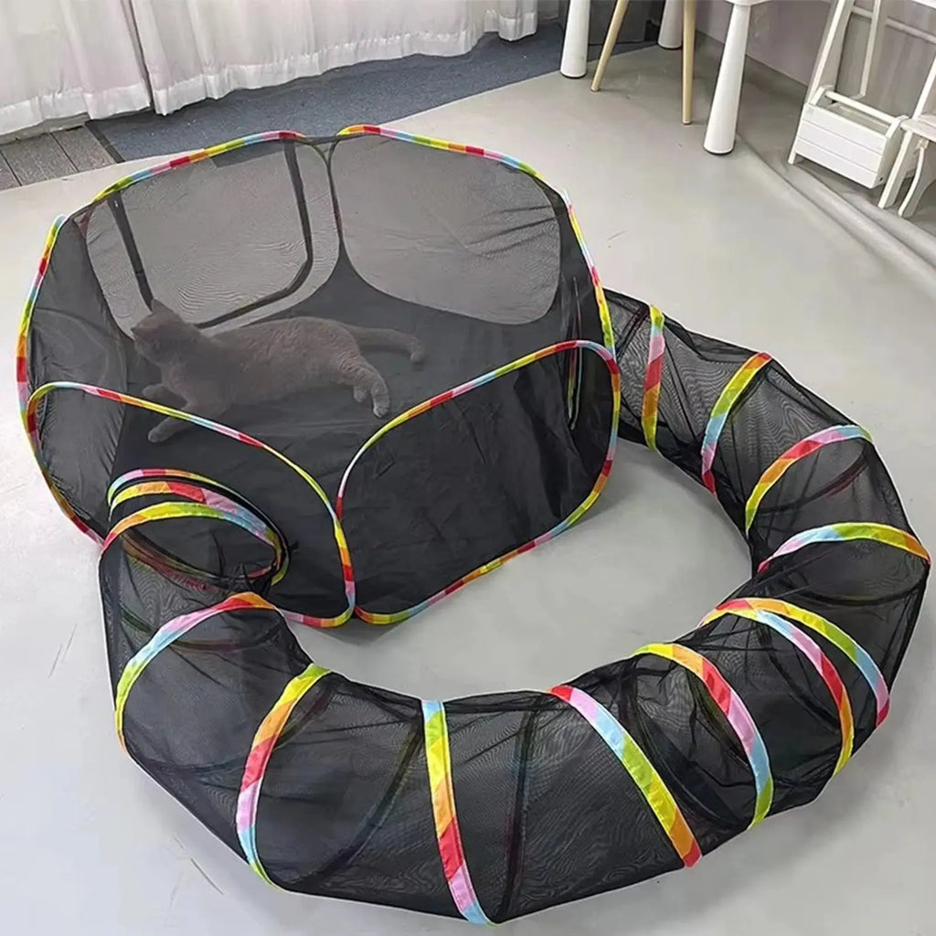 2-in-1 Foldable Pet Tunnel - Pawthrive