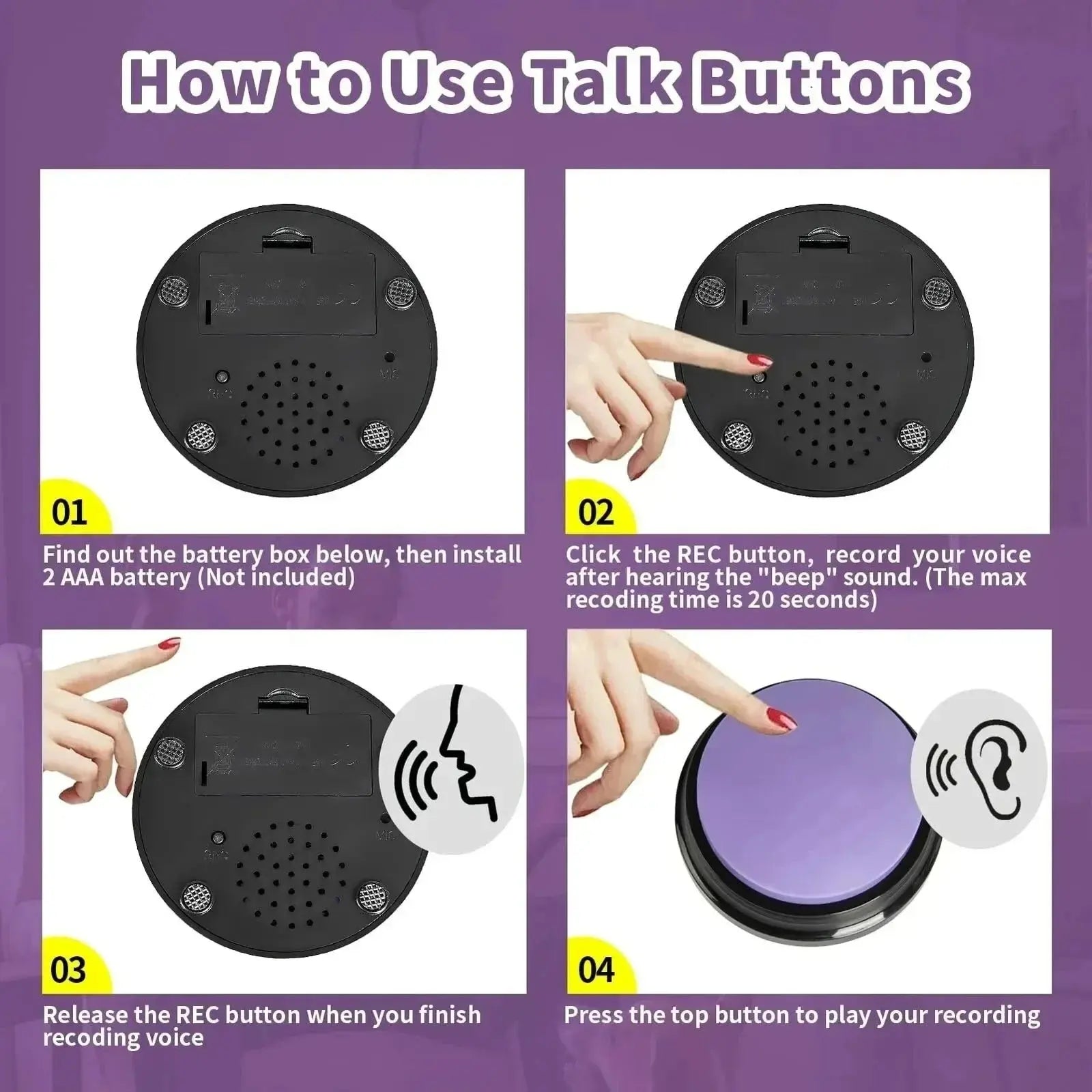 Dog Voice Recording Training Buttons - Pawthrive