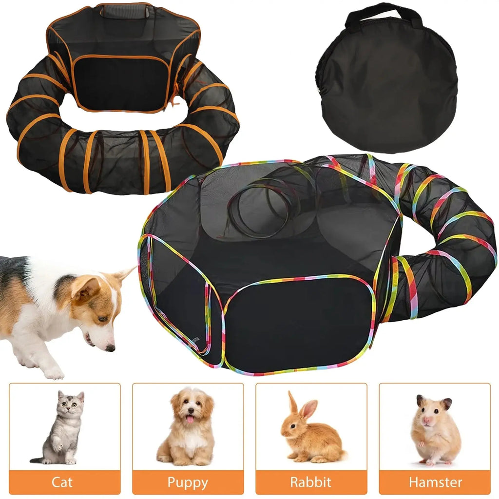 2-in-1 Foldable Pet Tunnel - Pawthrive