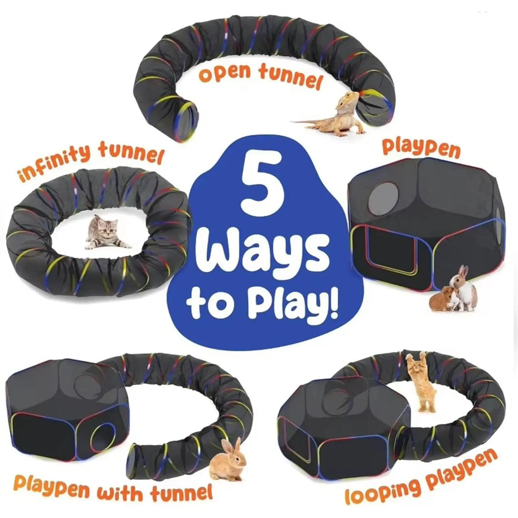 2-in-1 Foldable Pet Tunnel - Pawthrive