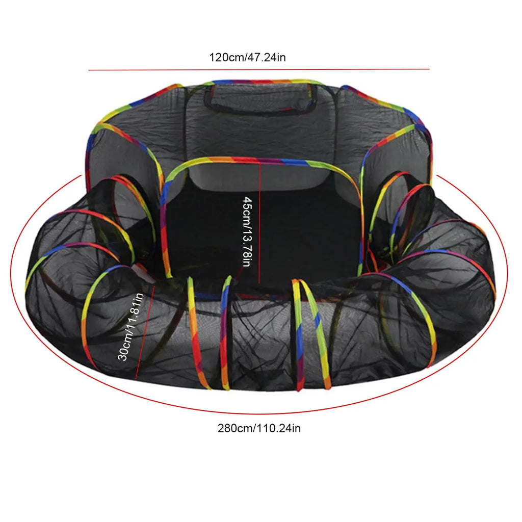 2-in-1 Foldable Pet Tunnel - Pawthrive