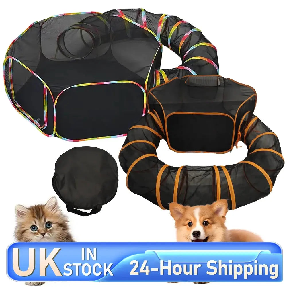 2-in-1 Foldable Pet Tunnel - Pawthrive