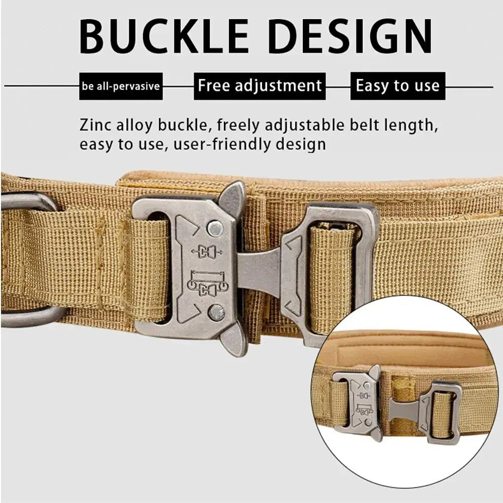 Metal Buckle Tactical Dog Collar - Pawthrive