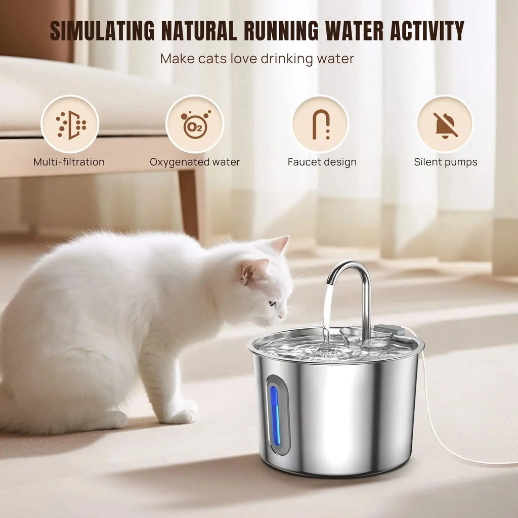 Stainless Steel Pet Fountain dispenser - Pawthrive